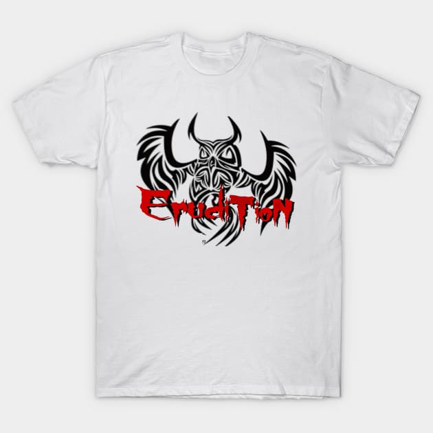 Owl logo red letters T-Shirt by Eruditionband